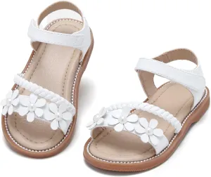 Girls Open Toe Flat Sandals Summer Casual Toddler Little Kid Sandals