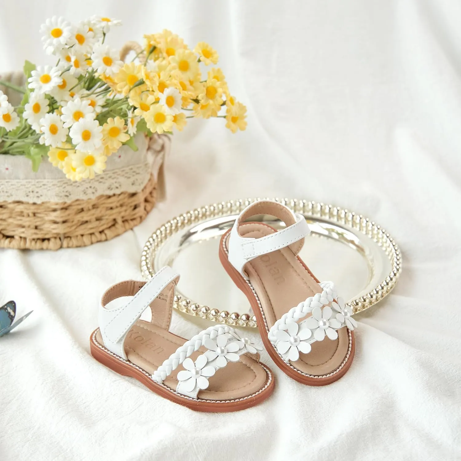 Girls Open Toe Flat Sandals Summer Casual Toddler Little Kid Sandals