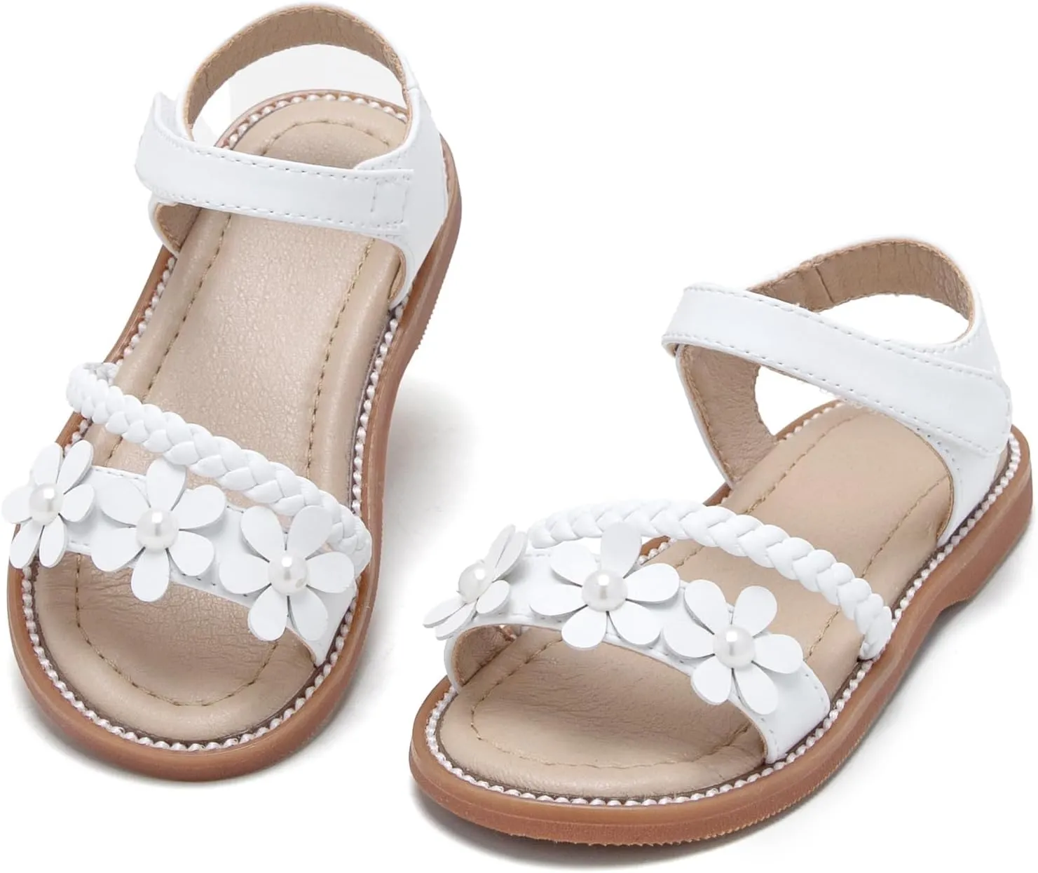 Girls Open Toe Flat Sandals Summer Casual Toddler Little Kid Sandals