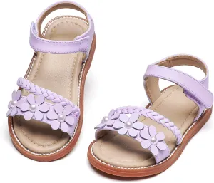 Girls Open Toe Flat Sandals Summer Casual Toddler Little Kid Sandals