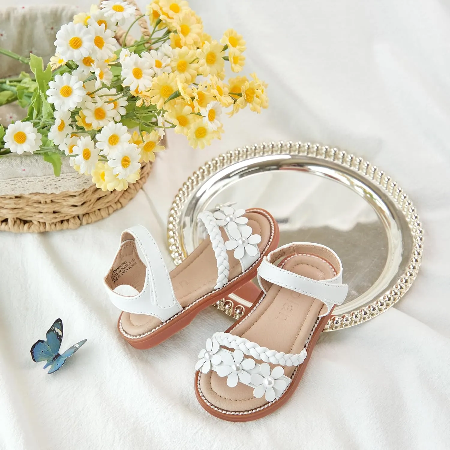 Girls Open Toe Flat Sandals Summer Casual Toddler Little Kid Sandals