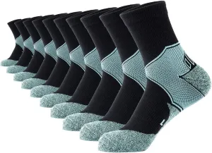 GLENMEARL Crew Socks for Women, 5 Pair Cushioned Athletic Cotton Sock, Warm Calf Boot Socks, Crew Sock for Hiking Running