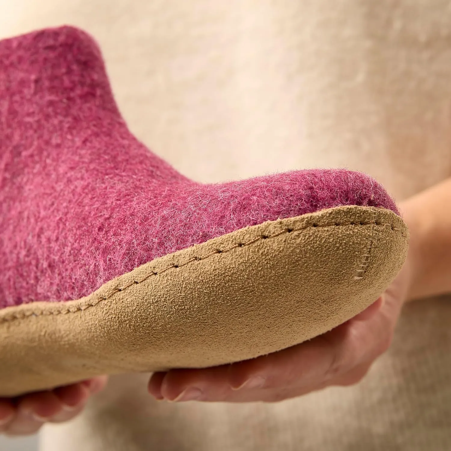 Glerups 100% Gotland Sheep Wool Boot Slipper with leather sole - Unisex