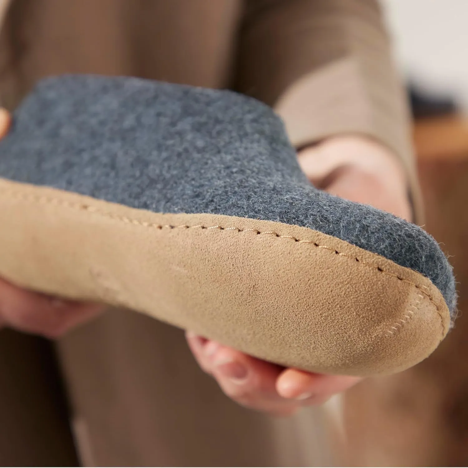 Glerups 100% Gotland Sheep Wool Boot Slipper with leather sole - Unisex