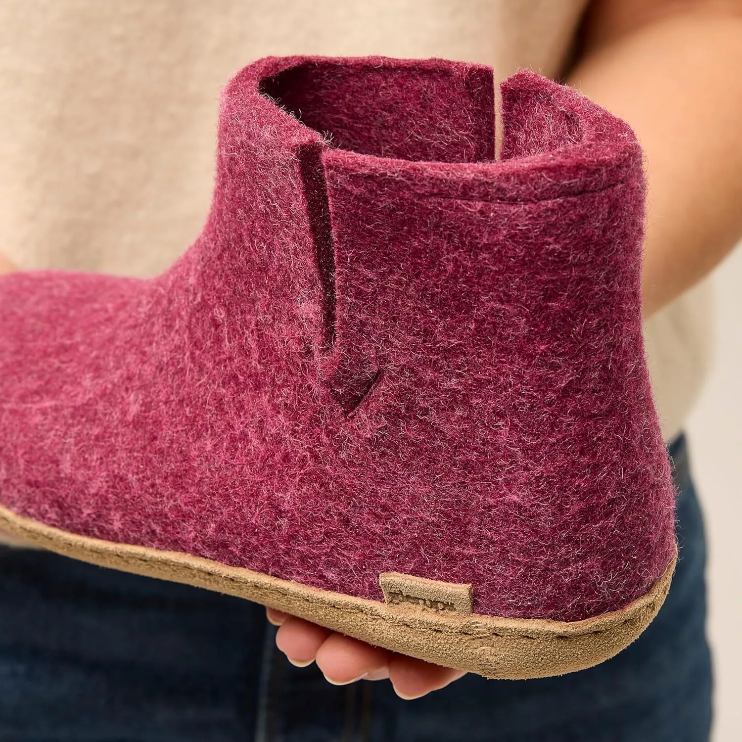 Glerups 100% Gotland Sheep Wool Boot Slipper with leather sole - Unisex