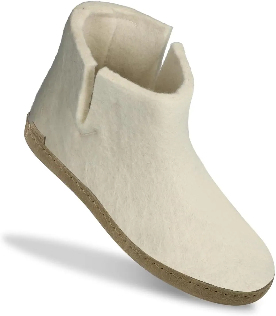Glerups 100% Gotland Sheep Wool Boot Slipper with leather sole - Unisex