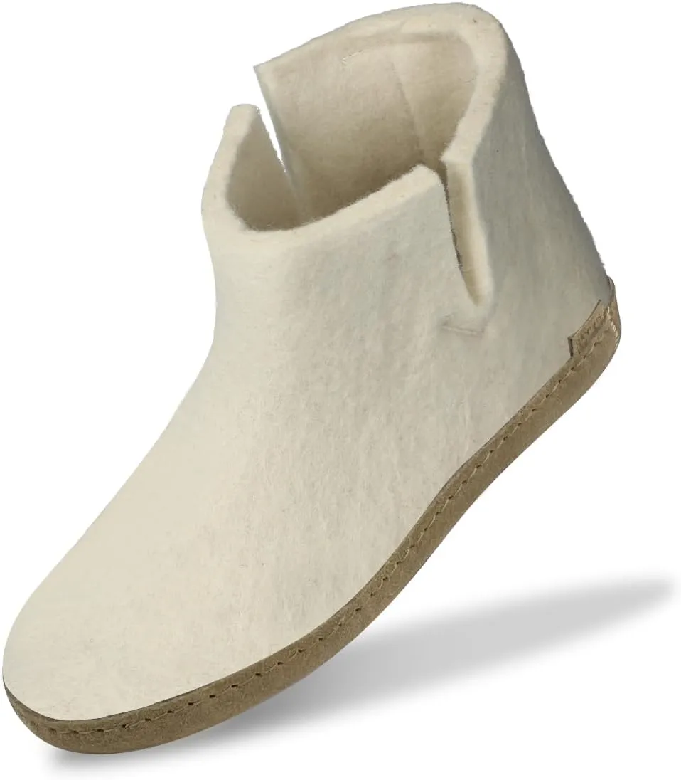 Glerups 100% Gotland Sheep Wool Boot Slipper with leather sole - Unisex