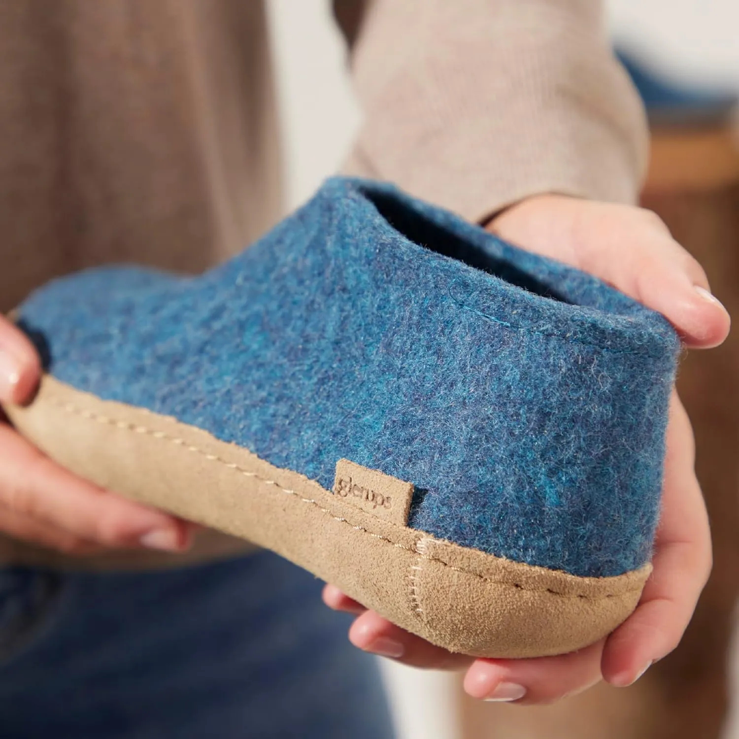 Glerups 100% high quality wool mix Boot Slipper with leather sole - Unisex