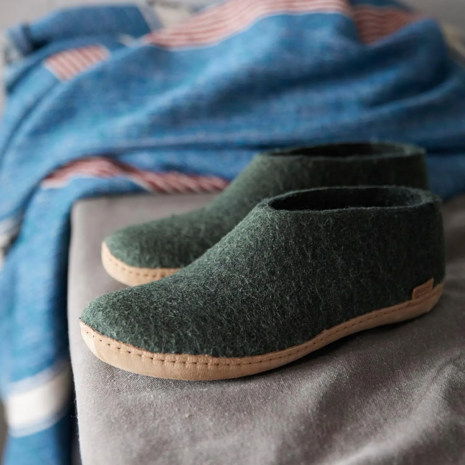 Glerups 100% high quality wool mix Boot Slipper with leather sole - Unisex