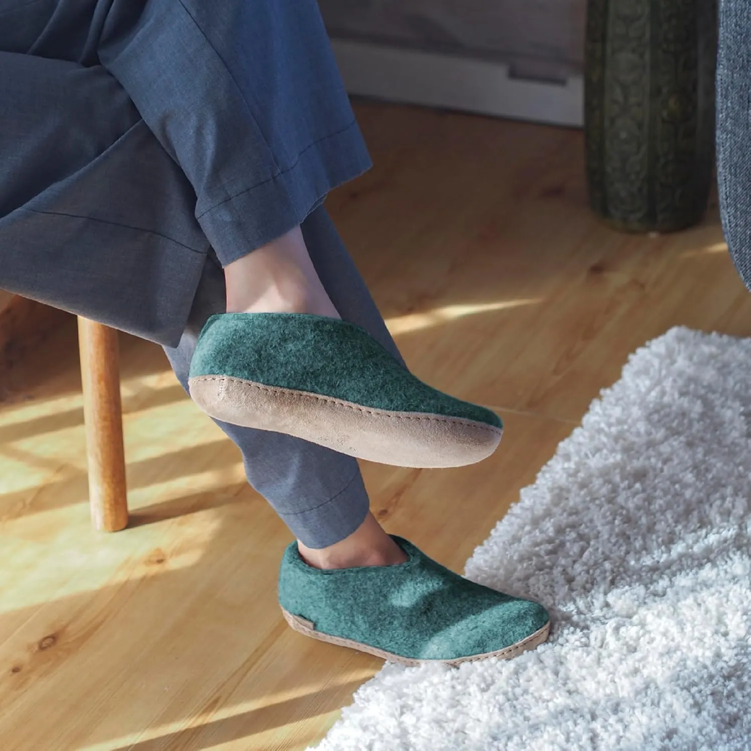 Glerups 100% high quality wool mix Boot Slipper with leather sole - Unisex