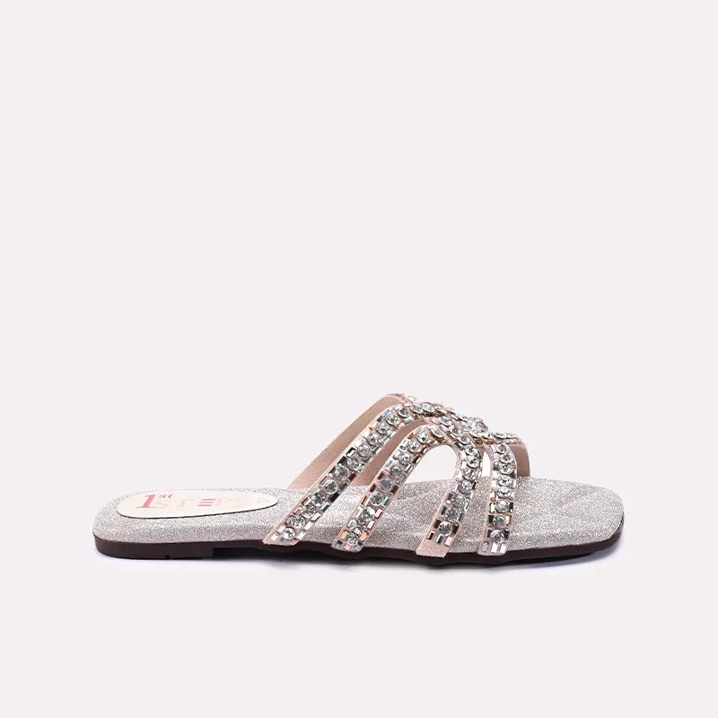 Gold Comfy Flat Fancy Slippers 0413011