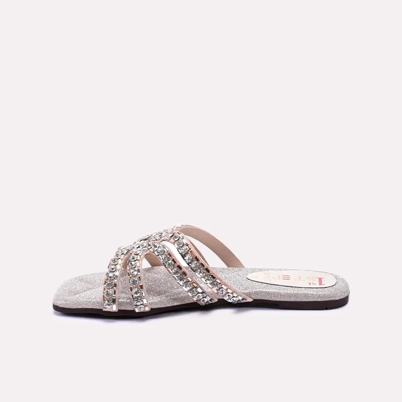 Gold Comfy Flat Fancy Slippers 0413011