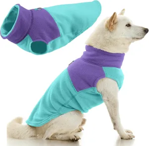Gooby Fleece Vest Two Tone - Turquoise, Large - Soft Fleece Vest with Durable Metal Leash Ring - Stylish Two Tone Dog Sweater