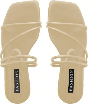 GORGLITTER Women's Strappy Sandals Criss Cross Strap Flat Sandals Open Toe Slides Shoes