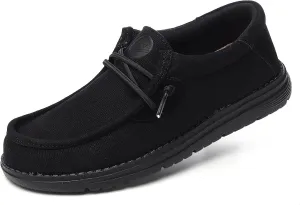Grand Attack Walking Shoes for Women Slip On Linen Loafers Non Slip Work Sneakers Comfort Lightweight Boat Shoes Daily Driving Traveling Black