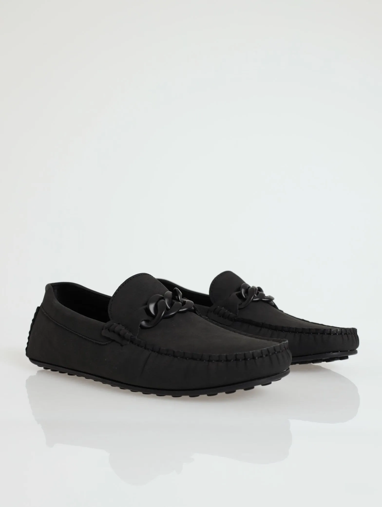 Greenwood Mono Metal Trim Loafer - Black