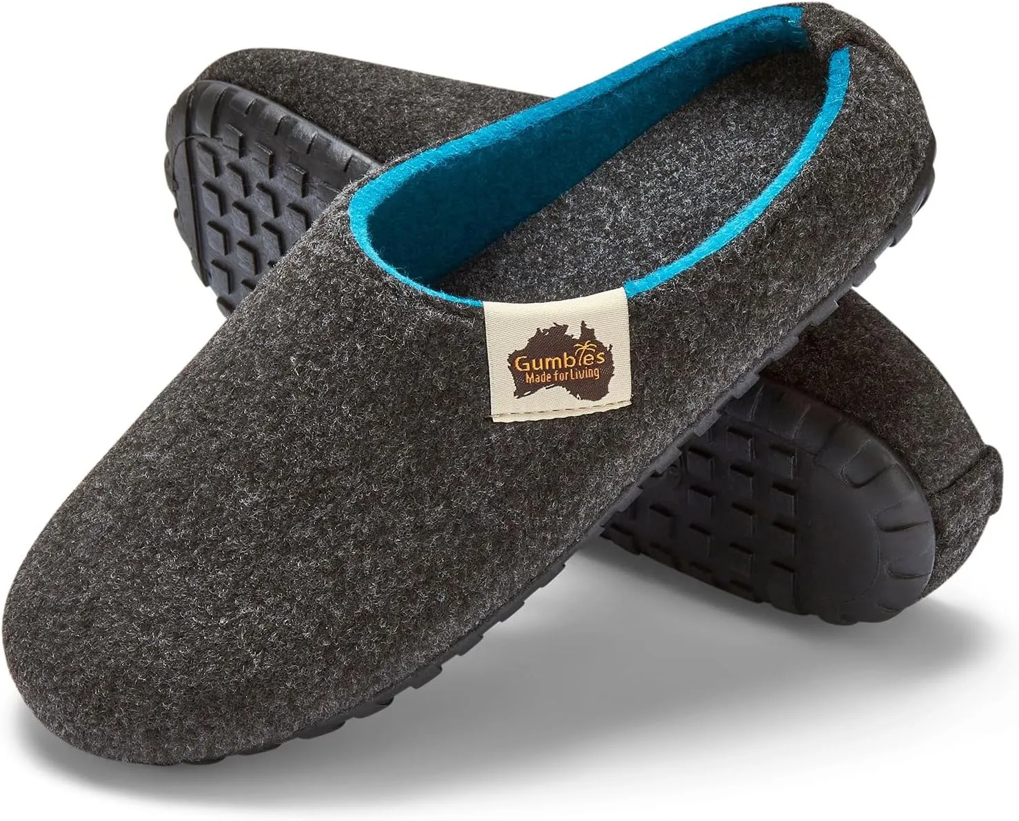 Gumbies Outback Slippers for Indoors and Outdoors, Eco-friendly Felt Uppers, Recycled Rubber Outsoles - Comfort Guaranteed