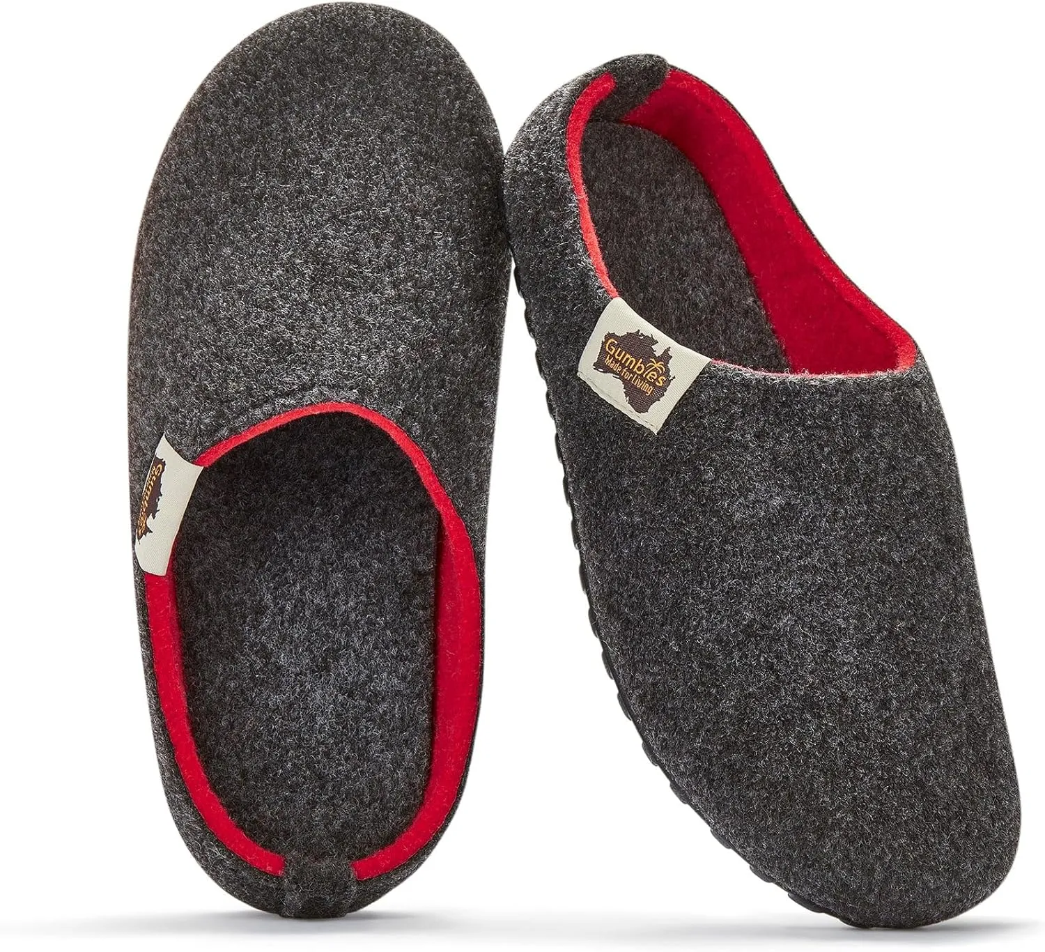 Gumbies Outback Slippers for Indoors and Outdoors, Eco-friendly Felt Uppers, Recycled Rubber Outsoles - Comfort Guaranteed