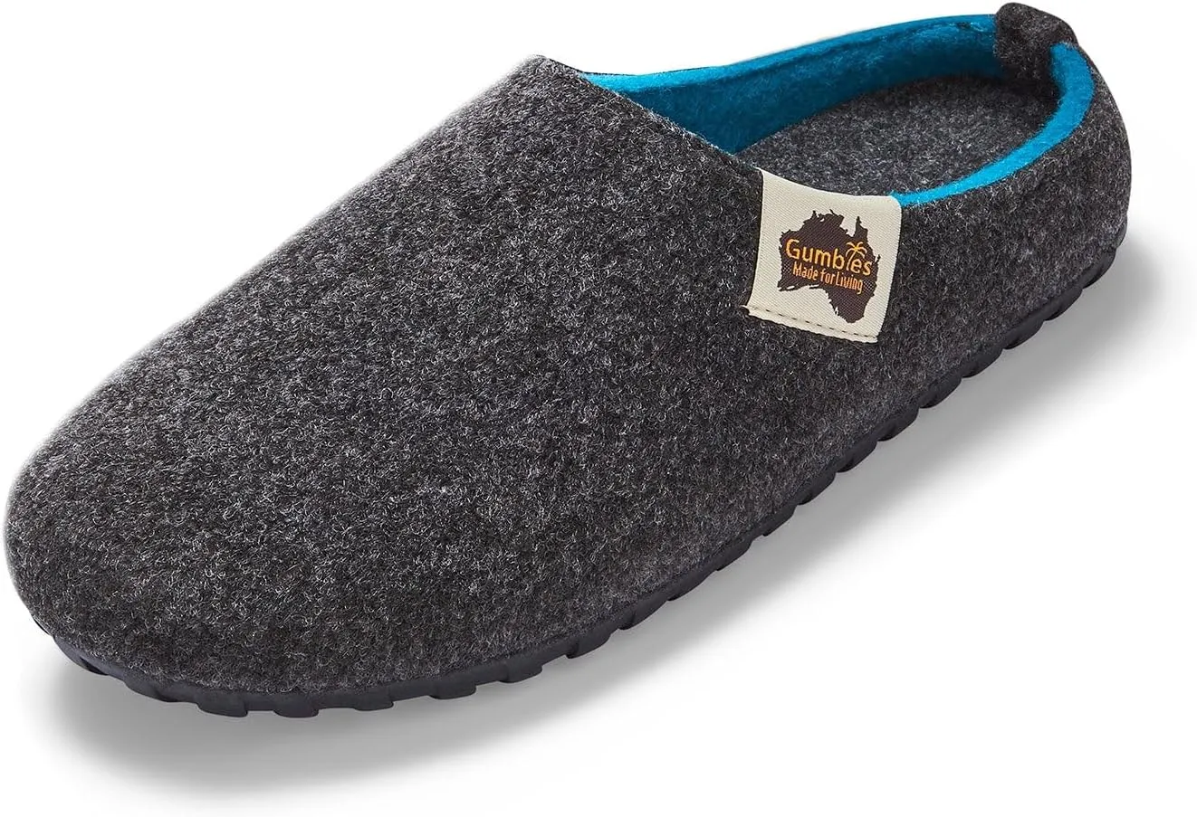 Gumbies Outback Slippers for Indoors and Outdoors, Eco-friendly Felt Uppers, Recycled Rubber Outsoles - Comfort Guaranteed
