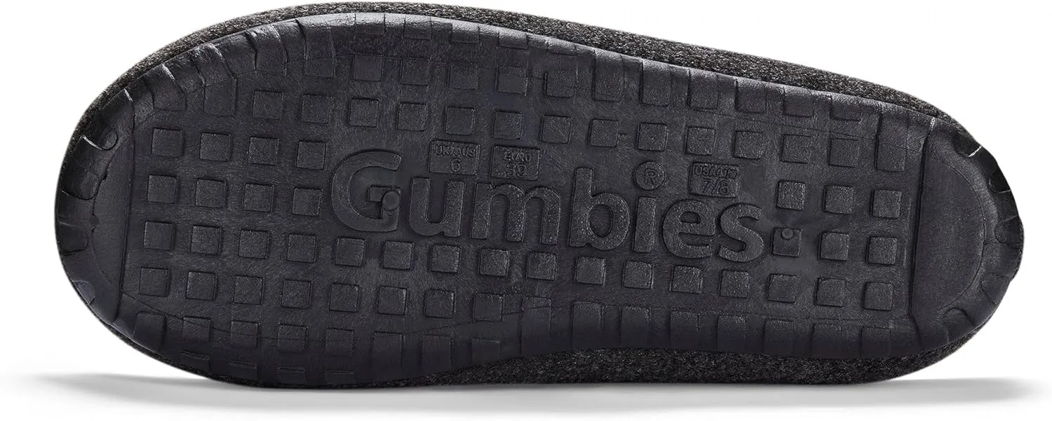 Gumbies Outback Slippers for Indoors and Outdoors, Eco-friendly Felt Uppers, Recycled Rubber Outsoles - Comfort Guaranteed
