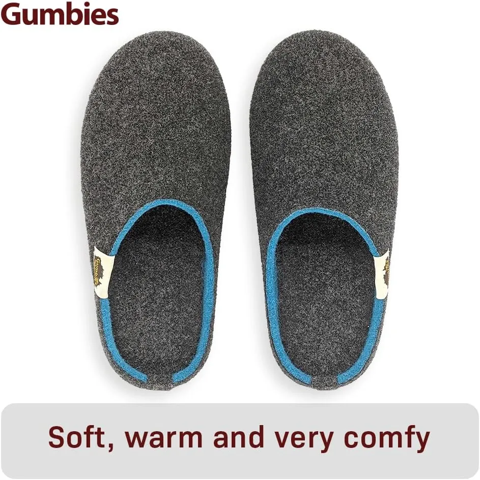 Gumbies Outback Slippers for Indoors and Outdoors, Eco-friendly Felt Uppers, Recycled Rubber Outsoles - Comfort Guaranteed