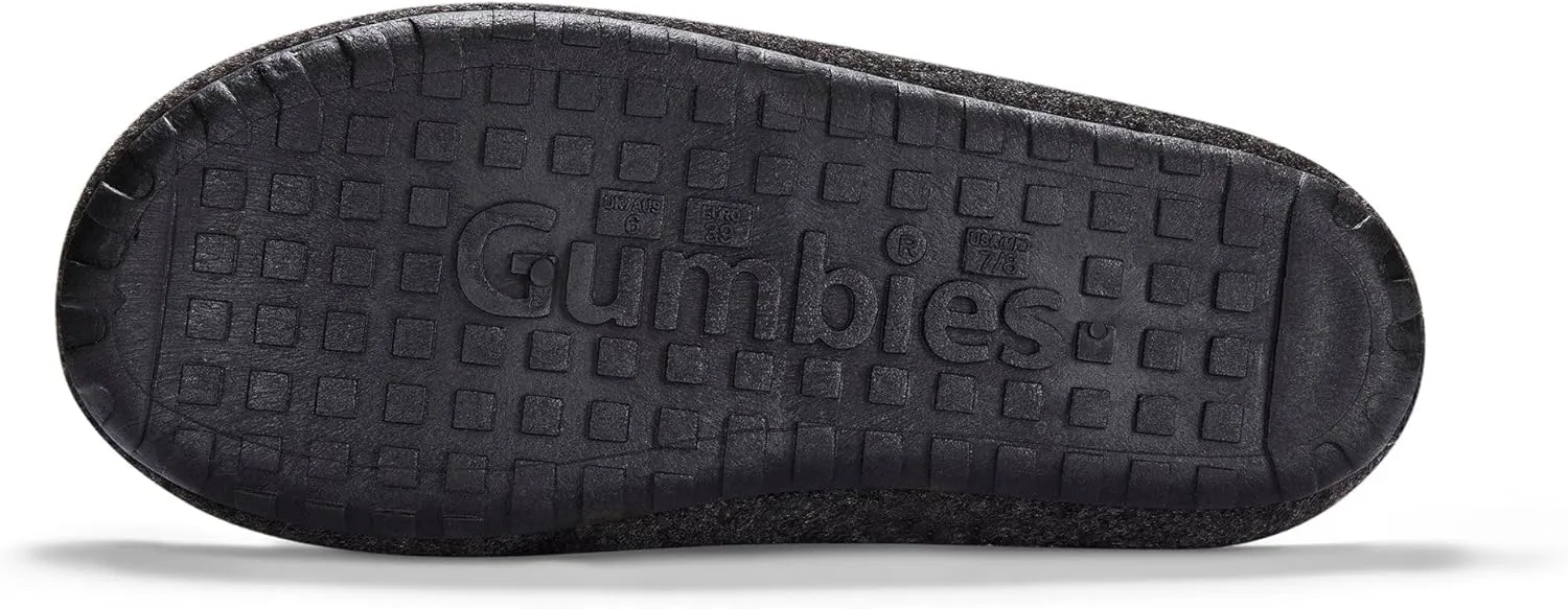Gumbies Outback Slippers for Indoors and Outdoors, Eco-friendly Felt Uppers, Recycled Rubber Outsoles - Comfort Guaranteed