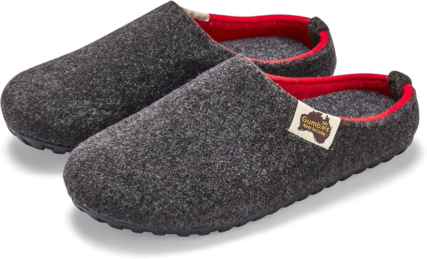 Gumbies Outback Slippers for Indoors and Outdoors, Eco-friendly Felt Uppers, Recycled Rubber Outsoles - Comfort Guaranteed