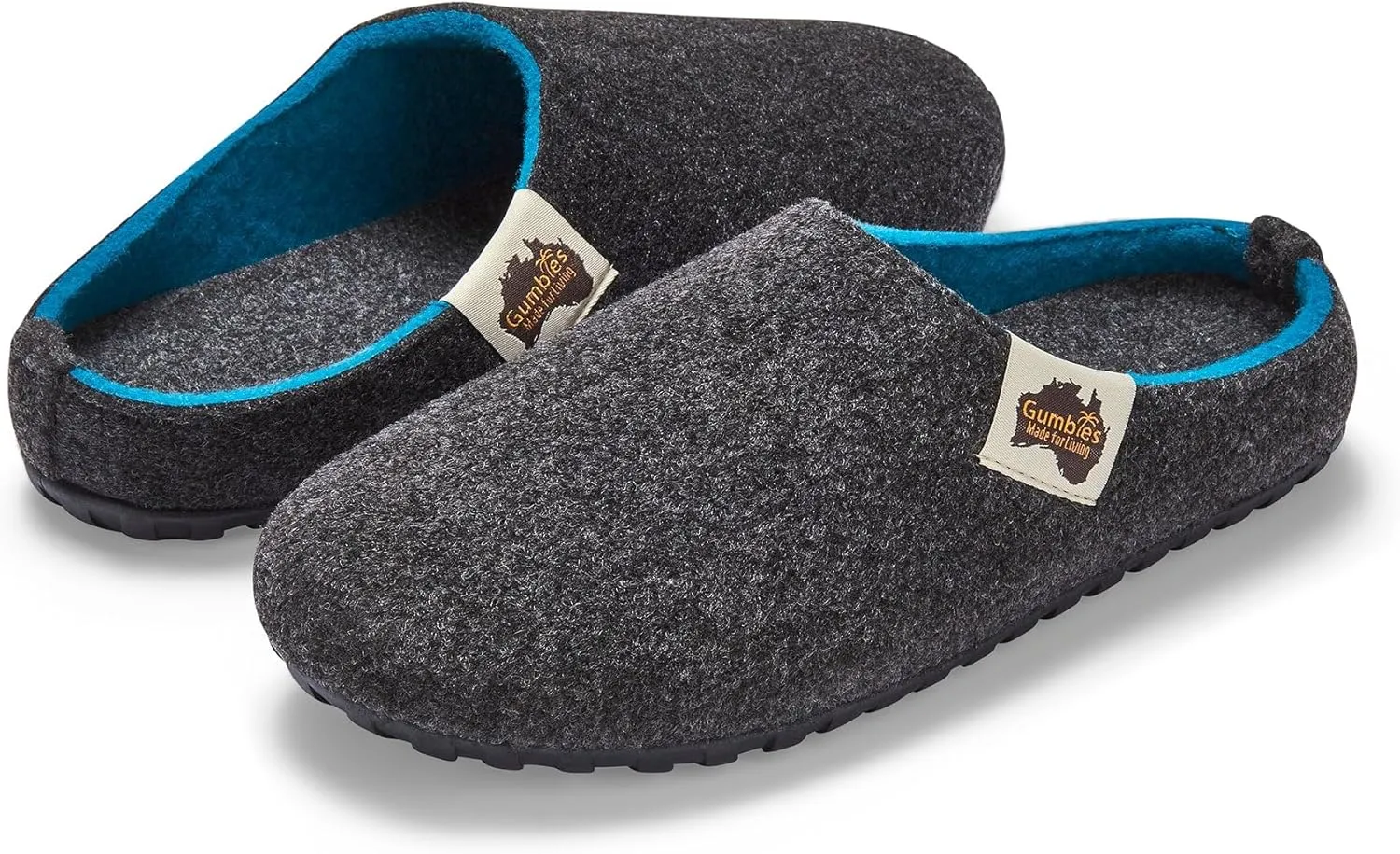 Gumbies Outback Slippers for Indoors and Outdoors, Eco-friendly Felt Uppers, Recycled Rubber Outsoles - Comfort Guaranteed