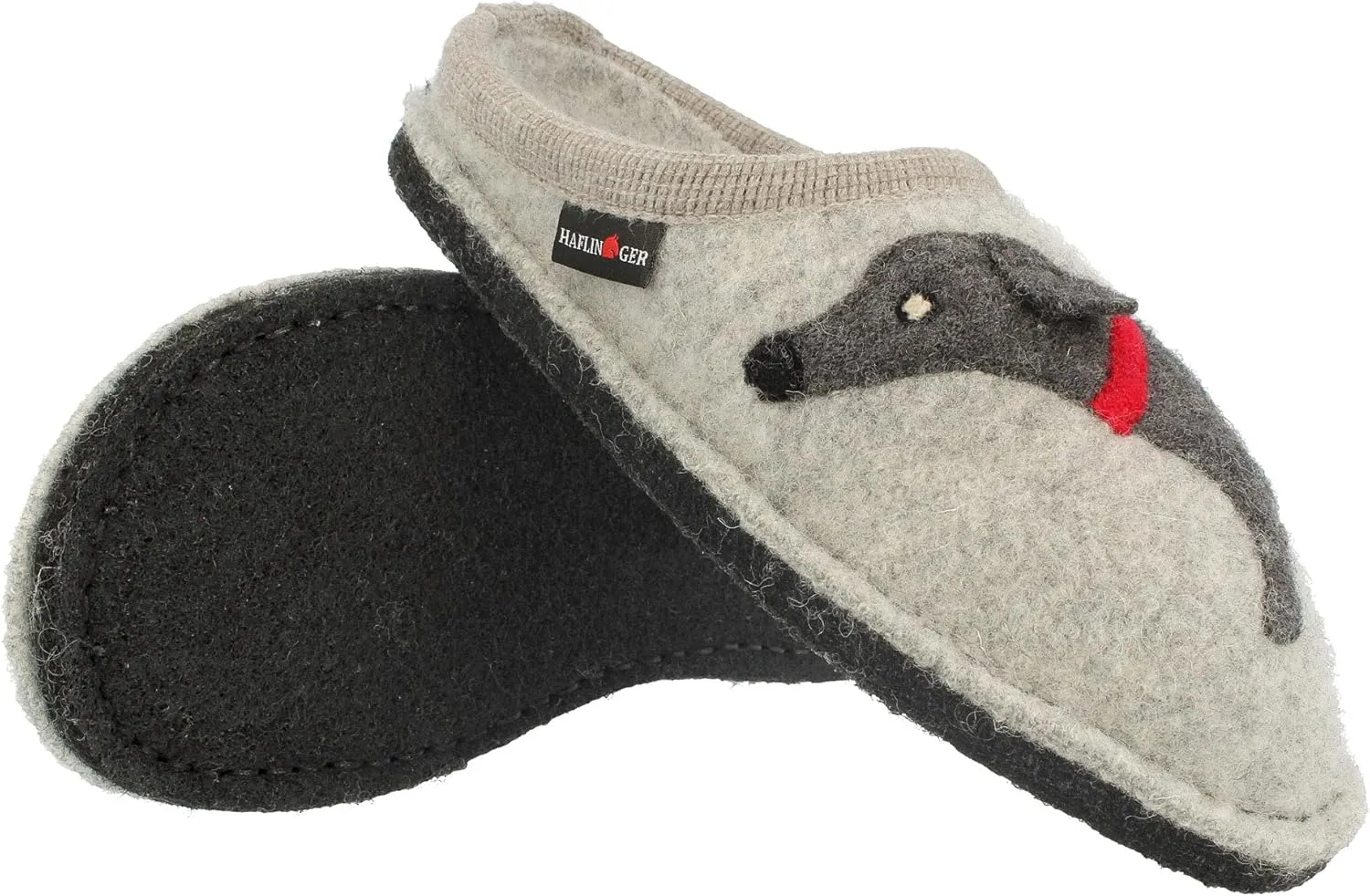 HAFLINGER Doggy Silver Grey Slippers (313021-84)