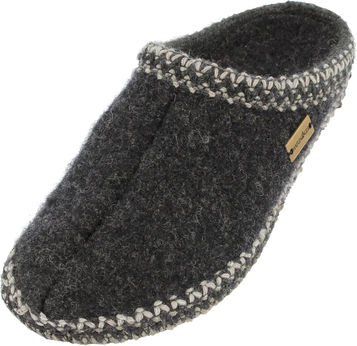 HAFLINGER Unisex AS Slippers Wool Feltsole Gray (Charcoal 77) EU 38