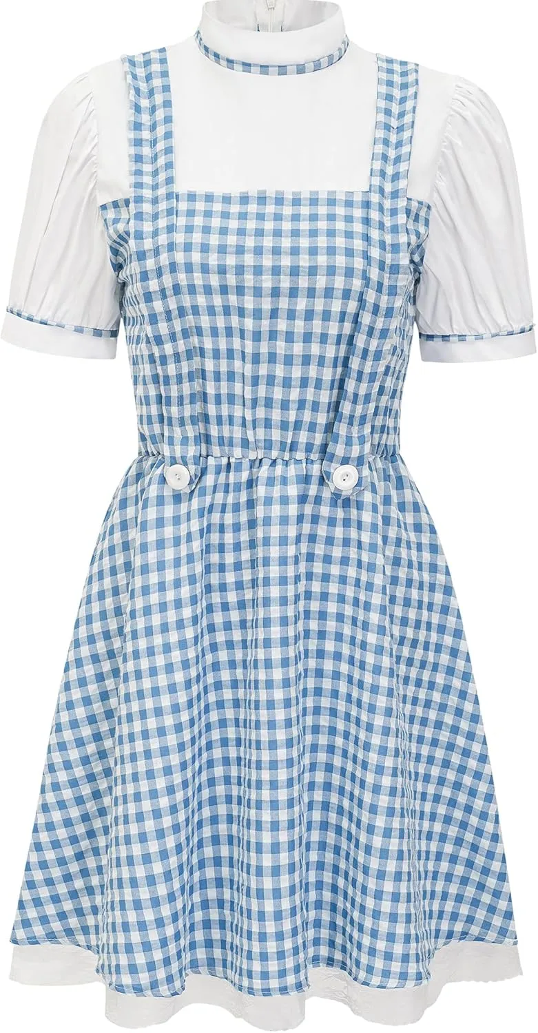 Halloween Costume Women,Adults Basket Dress Socks Hair Bows Book Storybook Character Sexy