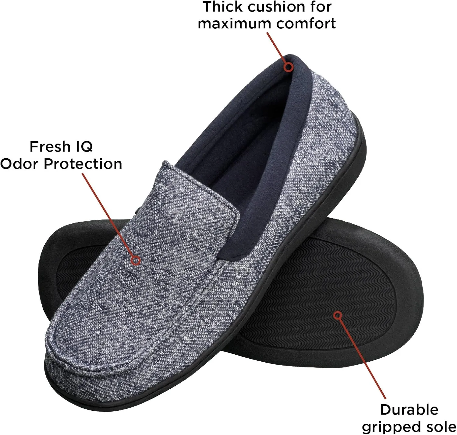 Hanes Boys' Comfortsoft Knit Venetian Indoor/Outdoor Moccasin Slipper