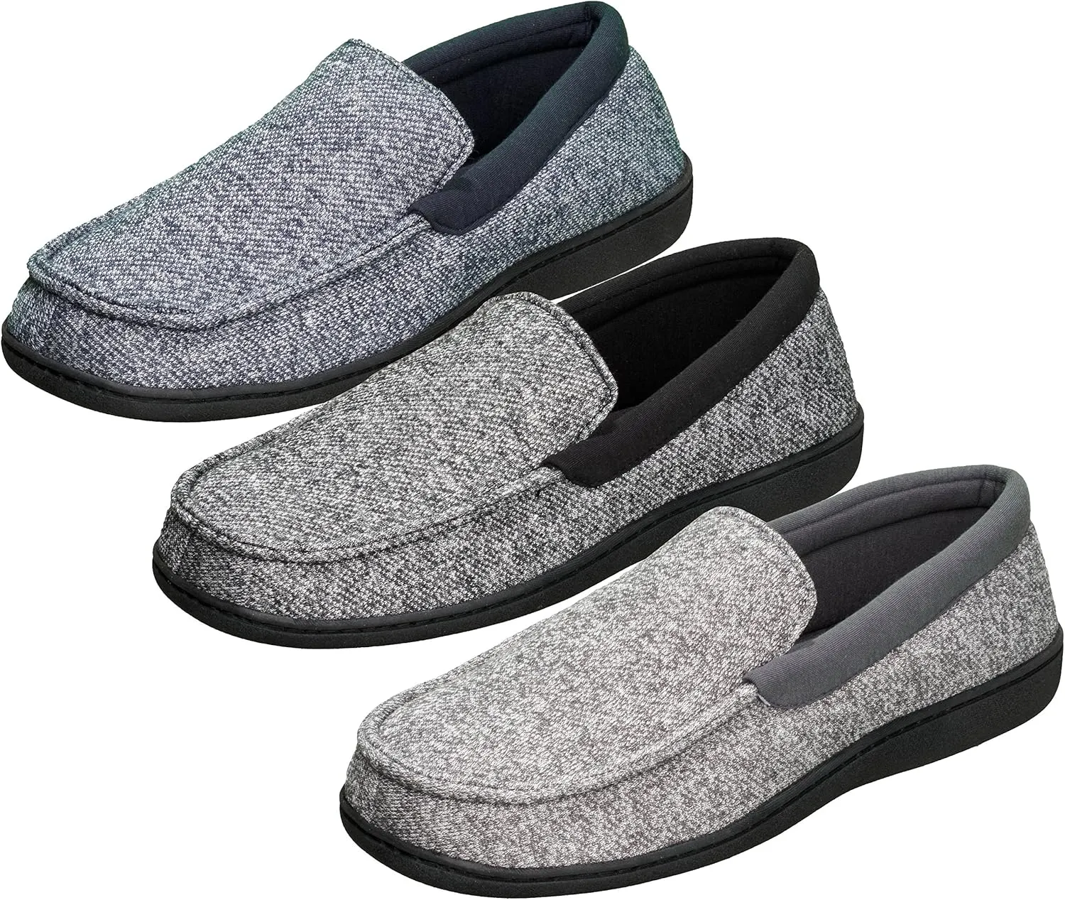 Hanes Men's ComfortSoft Memory Foam Knit Venetian Moccasin Indoor/Outdoor Slipper