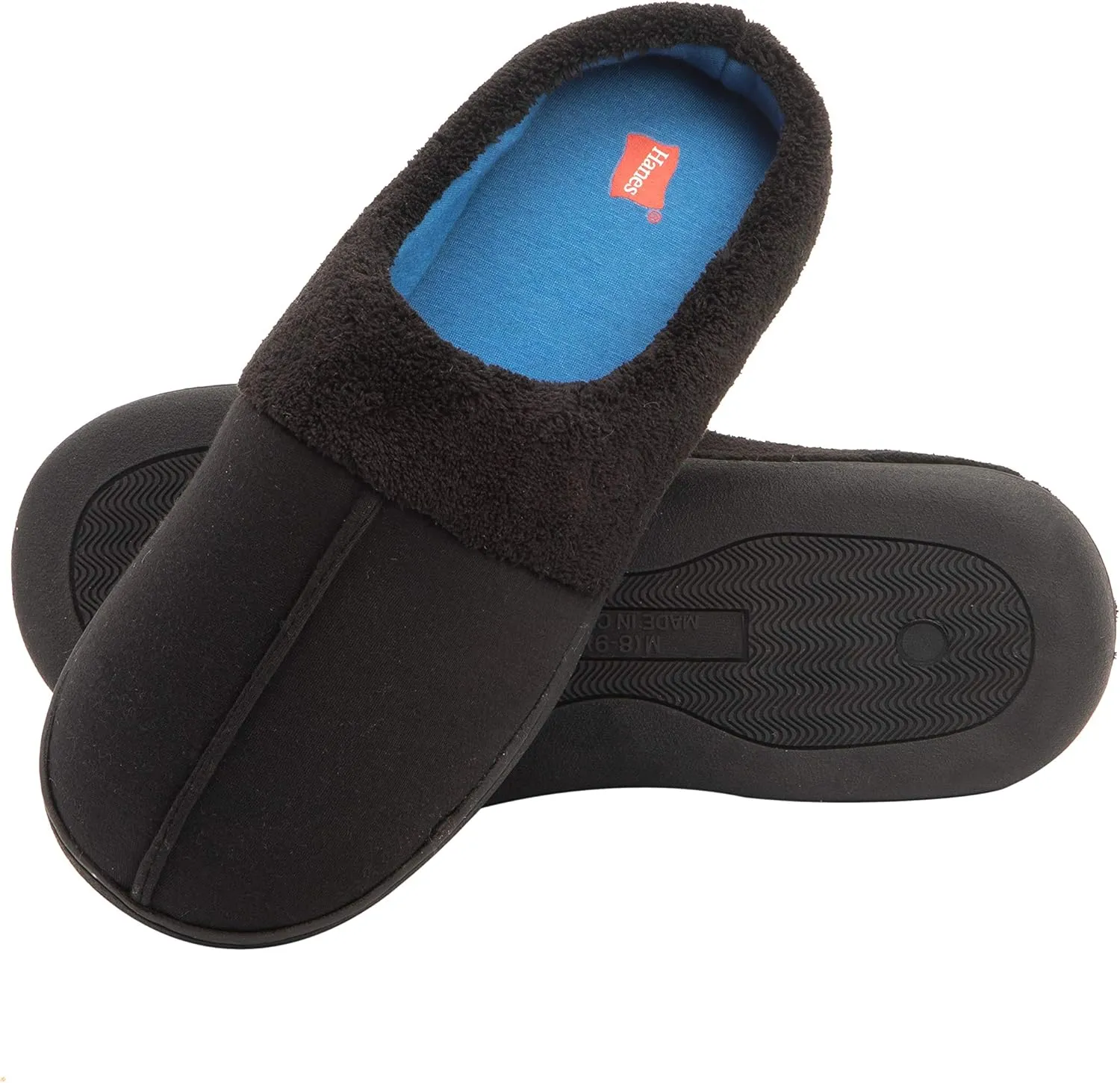 Hanes Men's Felt Clog Slipper Shoe - Memory Foam Indoor Outdoor Sole