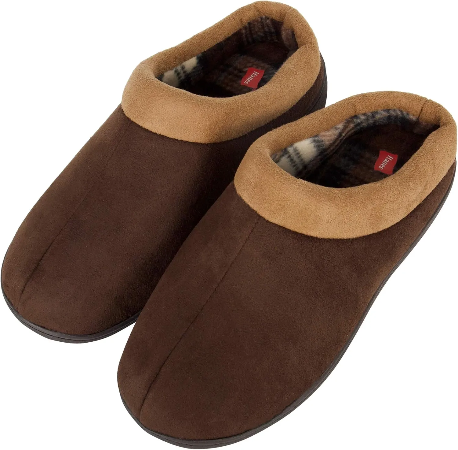 Hanes Men's Memory Foam Indoor Outdoor Microsuede Clog Slipper Shoe with Fresh Iq