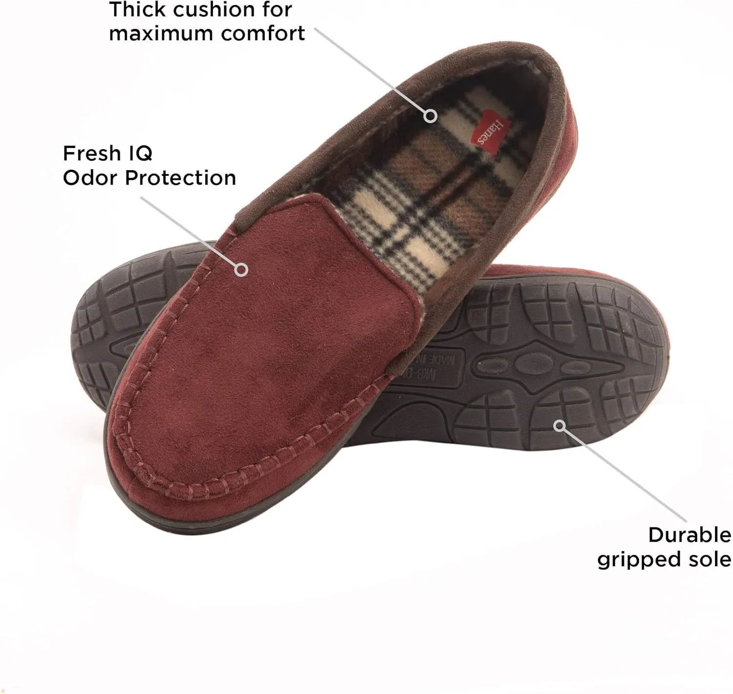 Hanes Men's Textured Moccasin Slipper