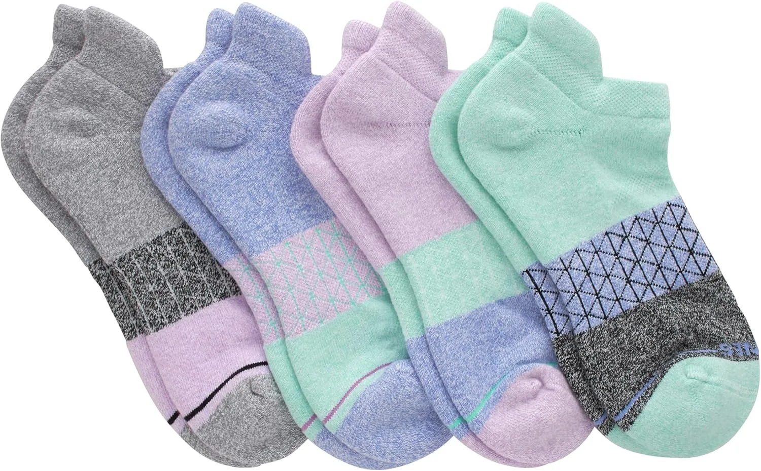 Hanes Women's Cushioned No Show Tab Socks, Absolute Active No Show Socks for Women, 4-pairs