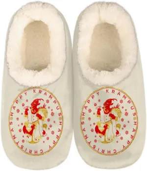 Happy Krampus Home Slippers Women Men, Fluffy Slippers, Warm Fleece Lined Shoes Cozy Plush Non-Slip House Slippers for Indoor and Outdoor,XXL