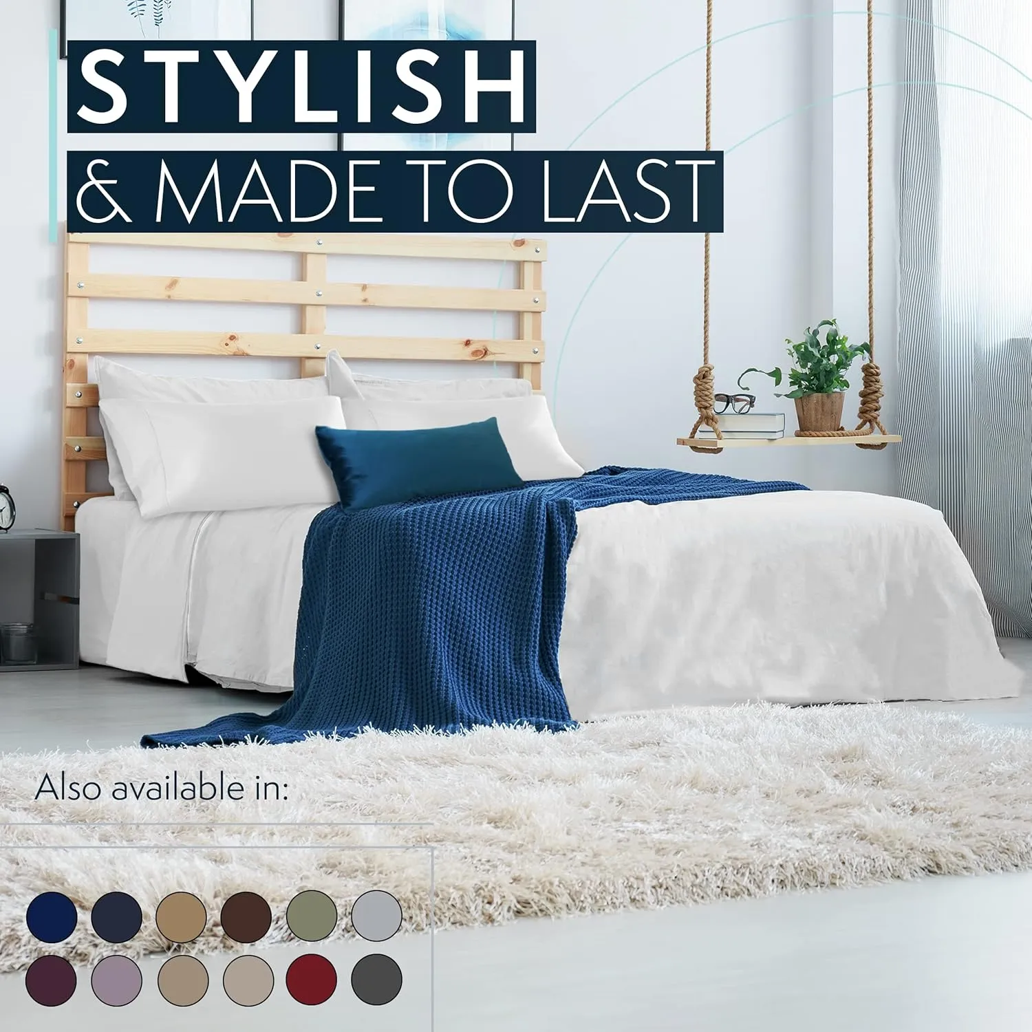 HC COLLECTION Bed Sheets Set Twin with 1 Pillowcase Hotel Luxury Brushed Microfiber Sheet w/Deep Pocket, Fade Resistant Ultra Soft Breathable Lightweight 3 Pcs Bedding Solid Color, Ice Blue