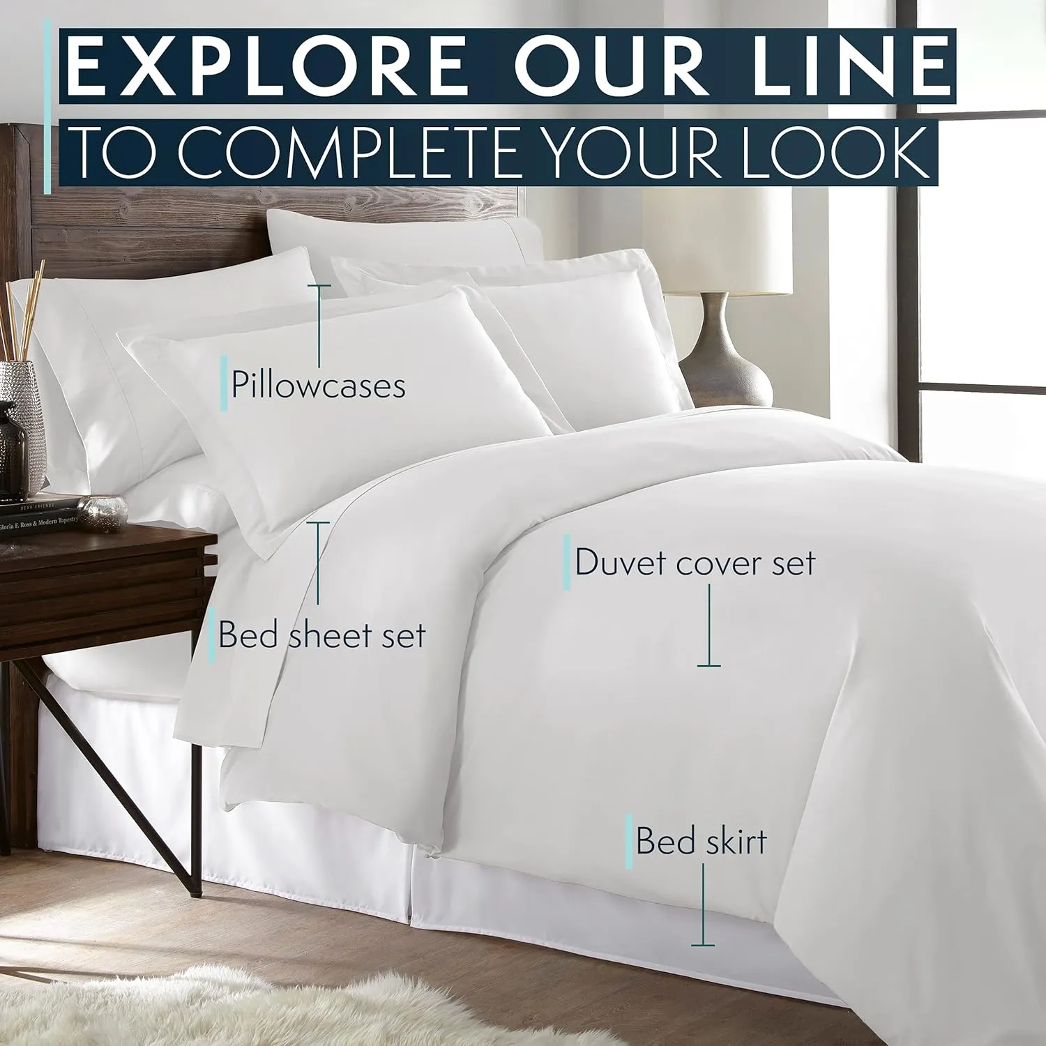 HC COLLECTION Bed Sheets Set Twin with 1 Pillowcase Hotel Luxury Brushed Microfiber Sheet w/Deep Pocket, Fade Resistant Ultra Soft Breathable Lightweight 3 Pcs Bedding Solid Color, Ice Blue