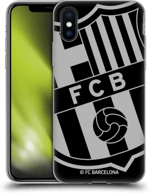 Head Case Designs Officially Licensed FC Barcelona Oversized Crest Soft Gel Case Compatible with Apple iPhone X/iPhone Xs