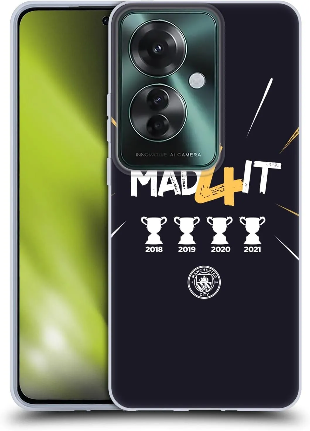 Head Case Designs Officially Licensed Manchester City Man City FC MAD4IT 2021 Champions Soft Gel Case Compatible with Oppo Reno11 F 5G / F25 Pro 5G
