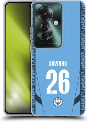 Head Case Designs Officially Licensed Manchester City Man City FC Savinho 2024/25 Players Home Kit Soft Gel Case Compatible with Oppo Reno11 F 5G / F25 Pro 5G
