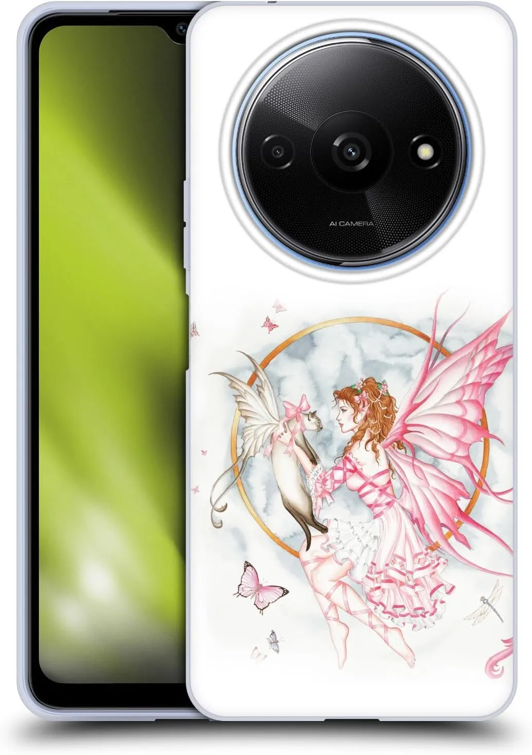 Head Case Designs Officially Licensed Nene Thomas The Gift Pink with Cat Fairies Soft Gel Case Compatible with Xiaomi Redmi A3