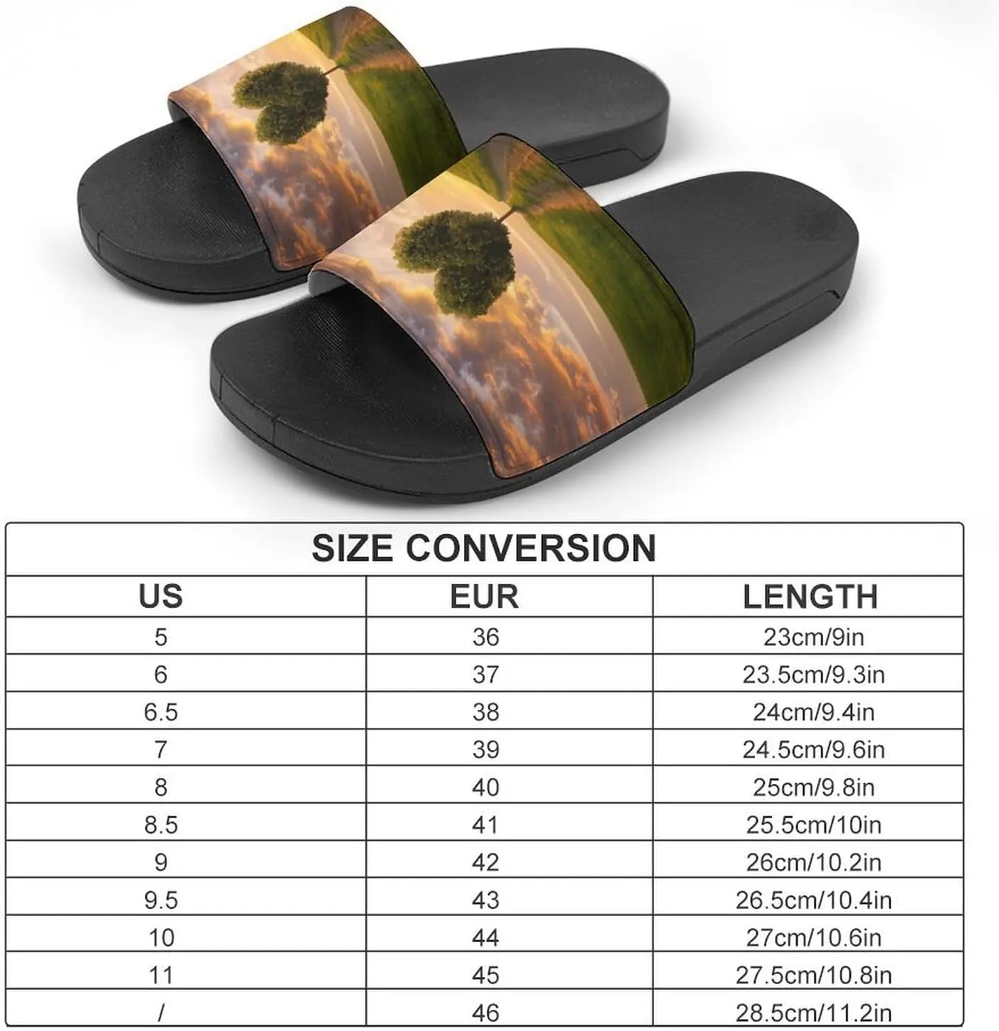 Heart Shape Tree In Sunset Slippers for Women Men Anti-Slip Shower Slides Open Toe Slippers for Home Outdoor Beach