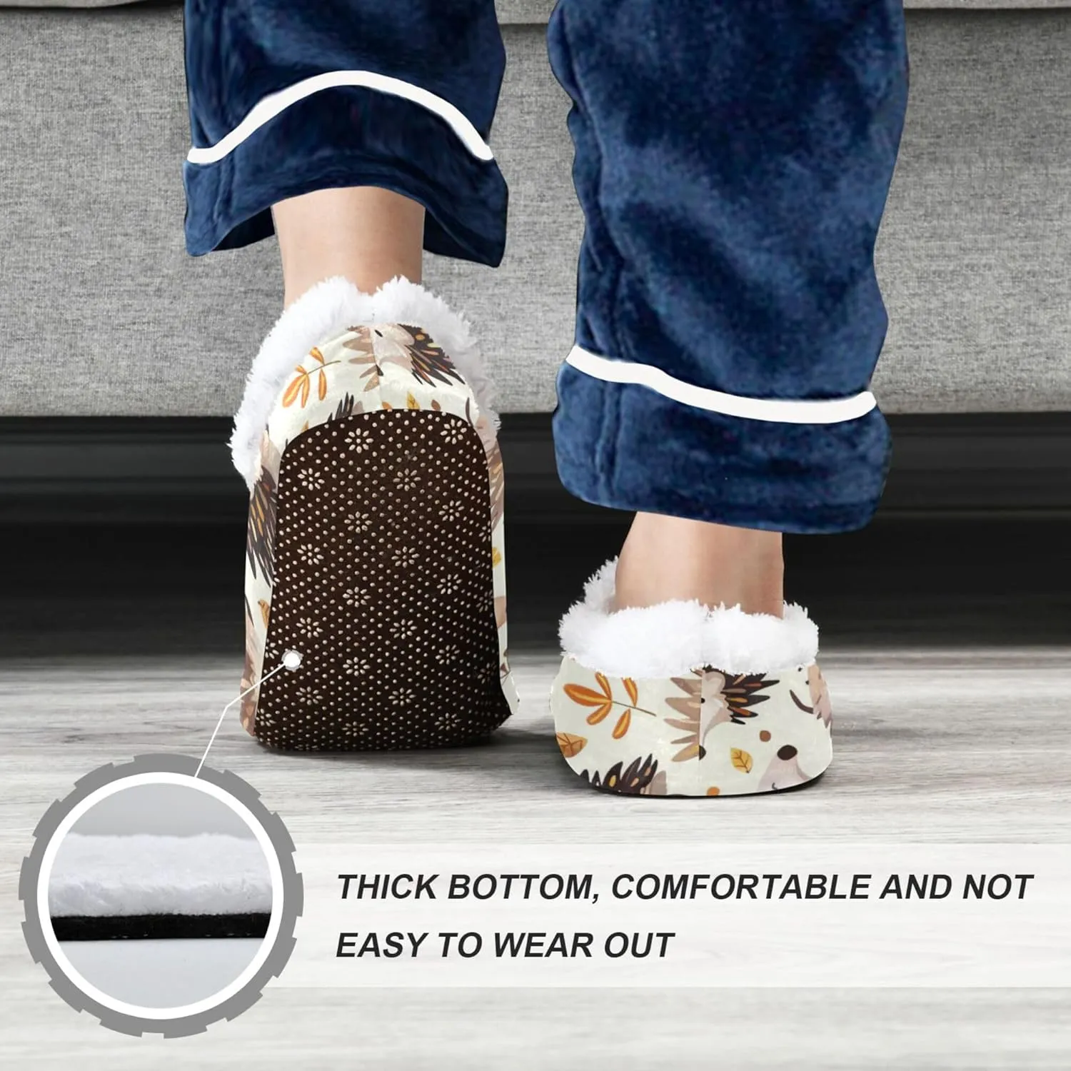 Hedgehog Leaves Animals Kids Slippers for Boys Girls
