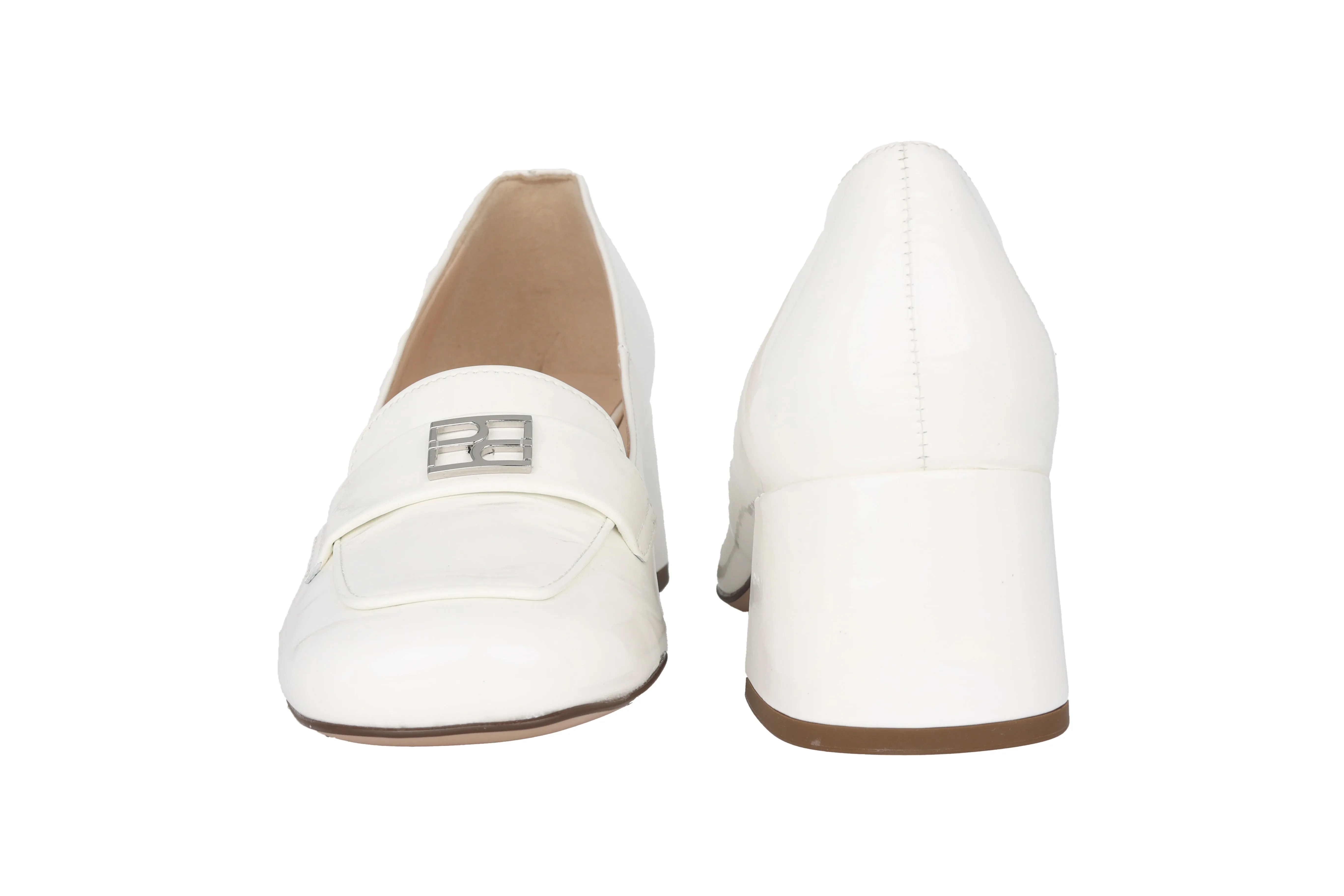 'Helen' women's pump - White patent