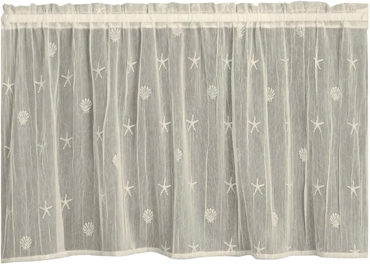 Heritage Lace, Ecru Sand Shell 45x24 Tier, 45 by 24-Inch