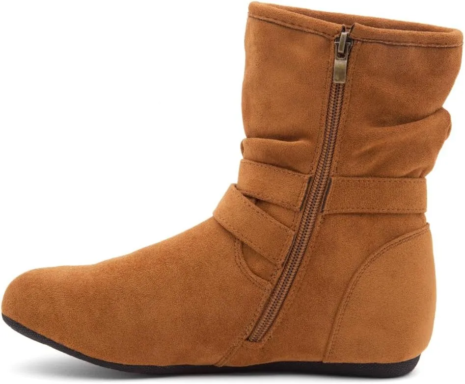 Herstyle Lindell Womens Ankle Booties Fashion Slouch Mid-Calf Flat Boots