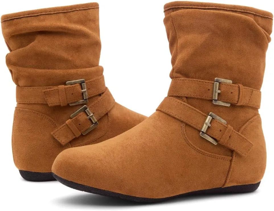 Herstyle Lindell Womens Ankle Booties Fashion Slouch Mid-Calf Flat Boots